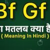 बीएफ जीएफ का मतलब क्या होता है BF GF MEANING IN HINDI